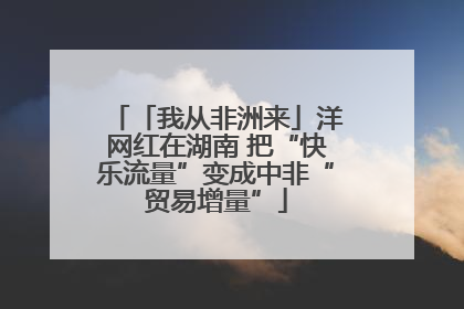 「我从非洲来」洋网红在湖南 把“快乐流量”变成中非“贸易增量”