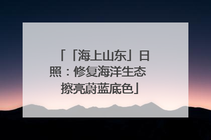 「海上山东」日照：修复海洋生态 擦亮蔚蓝底色
