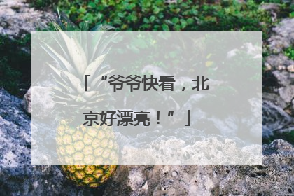 “爷爷快看，北京好漂亮！”