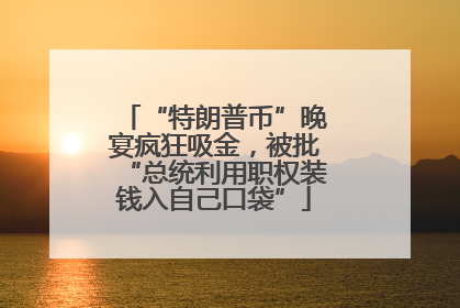 “特朗普币”晚宴疯狂吸金，被批“总统利用职权装钱入自己口袋”
