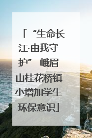 “生命长江·由我守护” 峨眉山桂花桥镇小增加学生环保意识
