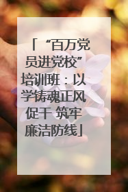 “百万党员进党校”培训班：以学铸魂正风促干 筑牢廉洁防线