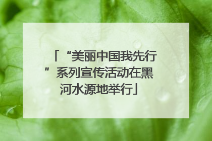 “美丽中国我先行”系列宣传活动在黑河水源地举行