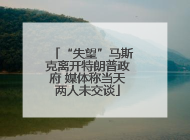 “失望”马斯克离开特朗普政府 媒体称当天两人未交谈