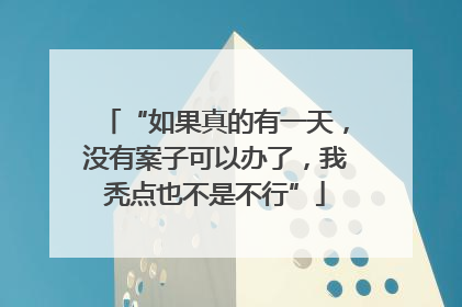“如果真的有一天，没有案子可以办了，我秃点也不是不行”