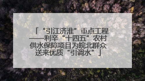 “引江济淮”重点工程——利辛“十四五”农村供水保障项目为皖北群众送来优质“引调水”