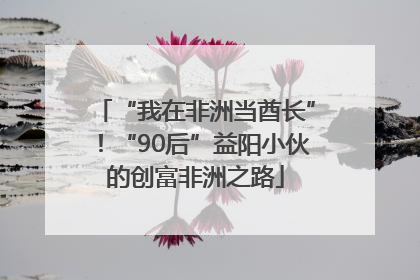 “我在非洲当酋长”！“90后”益阳小伙的创富非洲之路