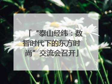 “泰山经纬：数智时代下的东方时尚”交流会召开