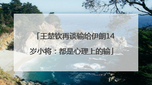 王楚钦再谈输给伊朗14岁小将：都是心理上的输