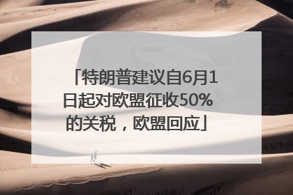 特朗普建议自6月1日起对欧盟征收50%的关税，欧盟回应