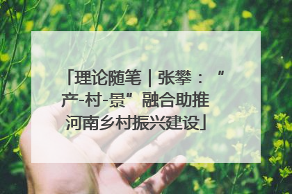 理论随笔｜张攀：“产-村-景”融合助推河南乡村振兴建设