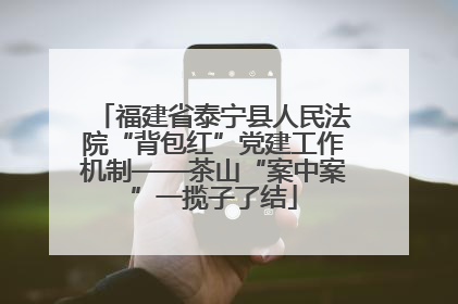 福建省泰宁县人民法院“背包红”党建工作机制——茶山“案中案”一揽子了结