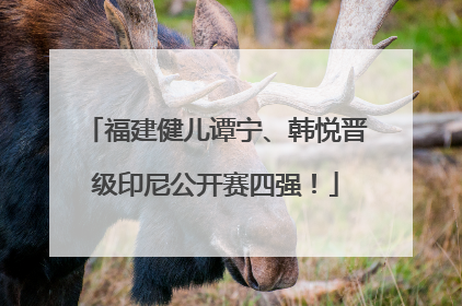 福建健儿谭宁、韩悦晋级印尼公开赛四强！