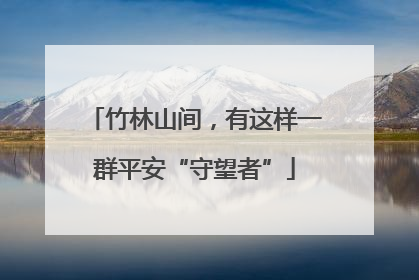 竹林山间，有这样一群平安“守望者”