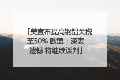 美宣布提高钢铝关税至50% 欧盟：深表遗憾 将继续谈判