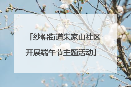 纱帽街道朱家山社区开展端午节主题活动