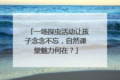 一场探虫活动让孩子念念不忘，自然课堂魅力何在？