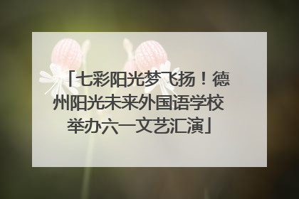 七彩阳光梦飞扬！德州阳光未来外国语学校举办六一文艺汇演