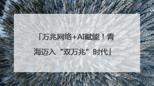 万兆网络+AI赋能！青海迈入“双万兆”时代