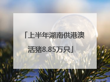 上半年湖南供港澳活猪8.85万只