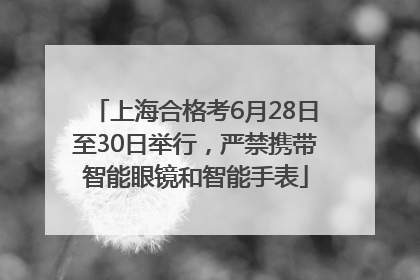 上海合格考6月28日至30日举行，严禁携带智能眼镜和智能手表