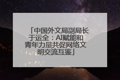 中国外文局副局长于运全：AI赋能和青年力量共促网络文明交流互鉴