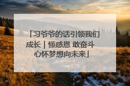 习爷爷的话引领我们成长｜懂感恩 敢奋斗 心怀梦想向未来