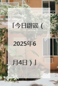 今日辟谣（2025年6月4日）