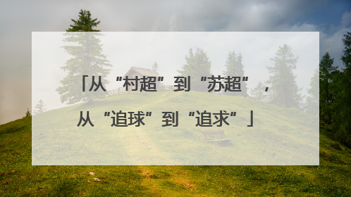 从“村超”到“苏超”，从“追球”到“追求”