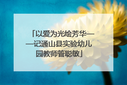 以爱为光绘芳华——记通山县实验幼儿园教师管聪敏