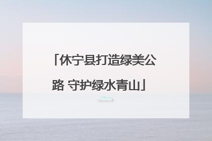 休宁县打造绿美公路 守护绿水青山