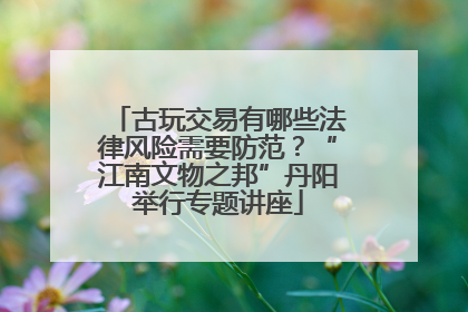 古玩交易有哪些法律风险需要防范？“江南文物之邦”丹阳举行专题讲座