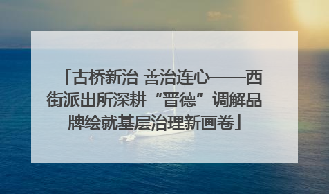 古桥新治 善治连心——西街派出所深耕“晋德”调解品牌绘就基层治理新画卷