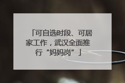 可自选时段、可居家工作，武汉全面推行“妈妈岗”