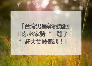 台湾男星郭品超回山东老家骑“三蹦子”赶大集被偶遇！