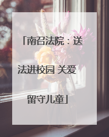 南召法院：送法进校园 关爱留守儿童