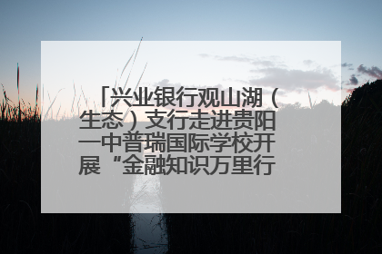 兴业银行观山湖（生态）支行走进贵阳一中普瑞国际学校开展“金融知识万里行”宣传活动