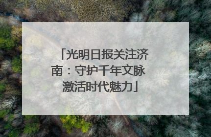 光明日报关注济南：守护千年文脉 激活时代魅力