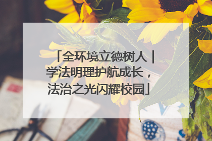 全环境立德树人｜学法明理护航成长，法治之光闪耀校园