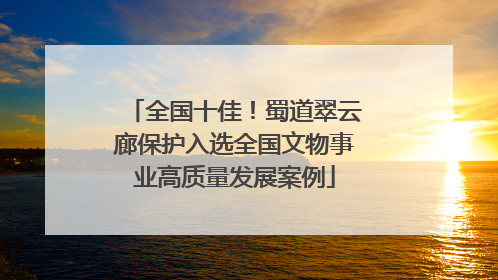 全国十佳！蜀道翠云廊保护入选全国文物事业高质量发展案例