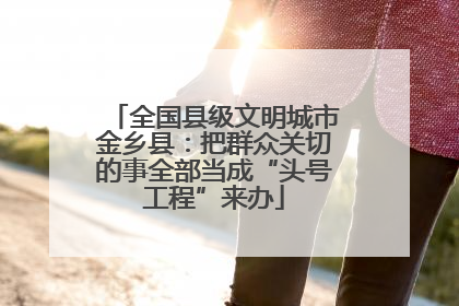 全国县级文明城市金乡县：把群众关切的事全部当成“头号工程”来办