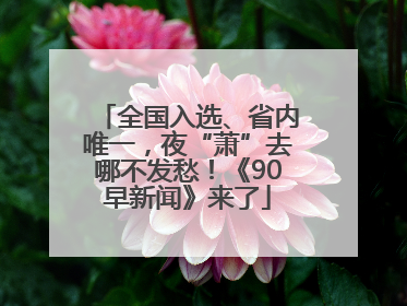 全国入选、省内唯一，夜“萧”去哪不发愁！《90早新闻》来了