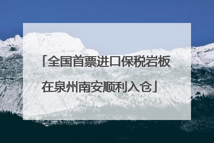 全国首票进口保税岩板在泉州南安顺利入仓