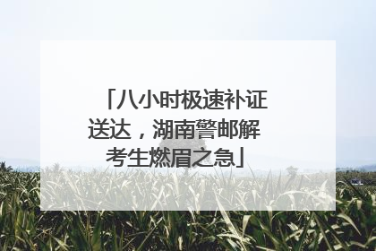 八小时极速补证送达，湖南警邮解考生燃眉之急