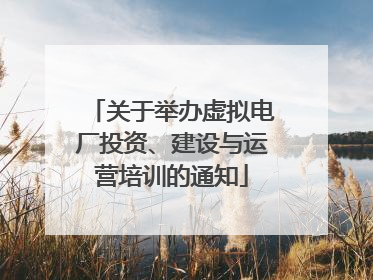 关于举办虚拟电厂投资、建设与运营培训的通知