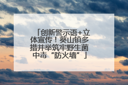 创新警示语+立体宣传！葵山镇多措并举筑牢野生菌中毒“防火墙”