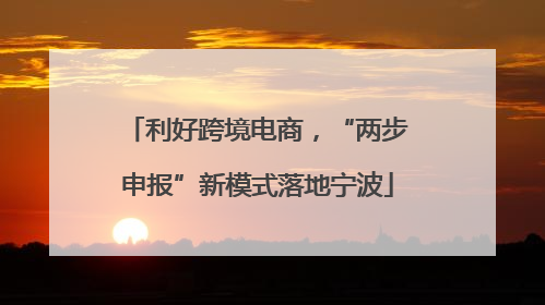利好跨境电商，“两步申报”新模式落地宁波