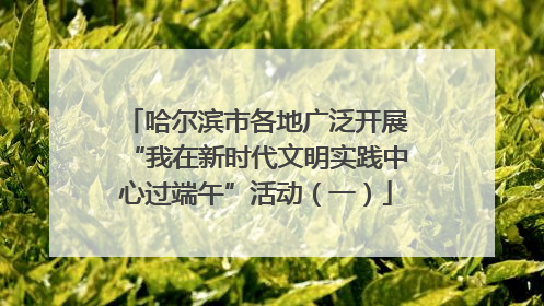 哈尔滨市各地广泛开展“我在新时代文明实践中心过端午”活动（一）