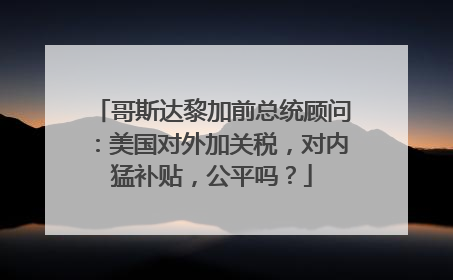 哥斯达黎加前总统顾问：美国对外加关税，对内猛补贴，公平吗？