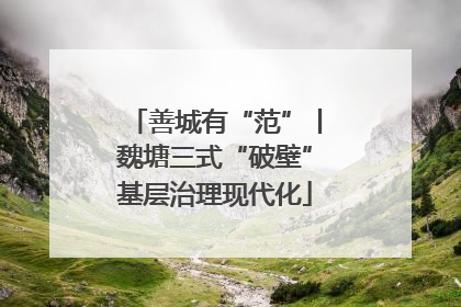 善城有“范”丨魏塘三式“破壁”基层治理现代化